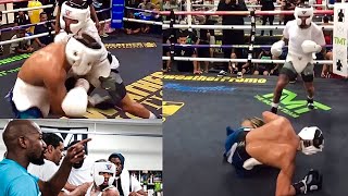 Gervonta Davis KNOCKDOWN a Welterweight Who tried to BULLY Tank in Sparring in Floyd Mayweather Gym [upl. by Hoskinson]