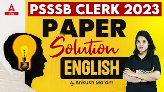 PSSSB Clerk Answer Key  25 June 2023   PSSSB Clerk English Paper Solution [upl. by Blatman]