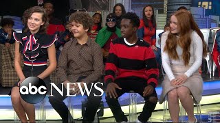 The cast of Stranger Things dishes on the new season [upl. by Munson]