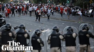 Copa Libertadores final suspended after violence erupts outside stadium [upl. by Aleinad]