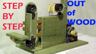 Homemade Belt Sander  Wood Made  Knife Maker  Grinder [upl. by Kurtis]