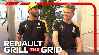 Renaults Daniel Ricciardo and Nico Hulkenberg  Grill the Grid 2019 [upl. by Yerhcaz]