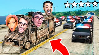 FUGA DALLE 5 STELLE DI POLIZIA CON IL CAMPER BLINDATO  Gta 5 [upl. by Jojo]