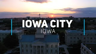 Iowa City and The University of Iowa  4K drone footage [upl. by Atinad]