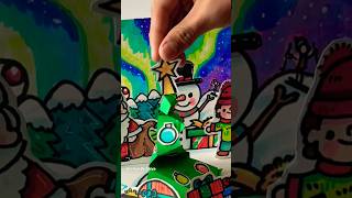 DIY Christmas Pop Up Card  Make 3D Christmas Card christmas creative drawing craft shorts [upl. by Ezra]