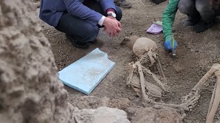 2 Skeletons Found in Italy’s Pompeii Site [upl. by Nhojleahcim]