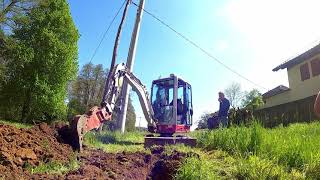 TRENCHING WITH TAKEUCHI TB216 POWERTILT [upl. by Anelliw401]