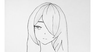 Anime drawing girl cute easy face drawing [upl. by Tenom604]