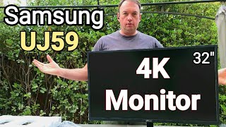 SAMSUNG 32 inch UJ59 4k Monitor LU32J590UQNXZA [upl. by Adnirod]