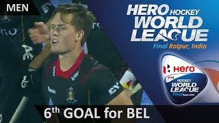 BEL 62 CAN Tom Boon fires a dragflick high into the net for a sixth HWL2015 Raipur [upl. by Reggi]