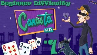 Pogo Games Canasta HD  Beginner Difficulty 1 [upl. by Kensell]