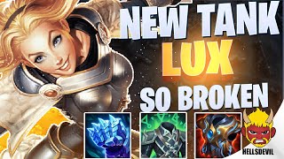 WILD RIFT  NEW TANK LUX IS SO BROKEN  Challenger Lux Gameplay  Guide amp Build [upl. by Airenahs]