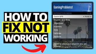 How To Fix Interaction Menu Not Working GTA 5 Online [upl. by Born]