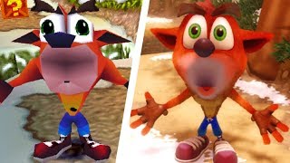 Crash Bandicoot  All Death Animations Comparison N Sane Trilogy vs Original [upl. by Yecac]