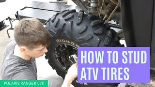 How To Stud ATV Tires Polaris Ranger 570 [upl. by Larimor]