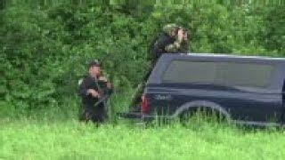 Police in New York focused on an area near Lake Champlain Tuesday in their search for two inmates th [upl. by Eiznek]