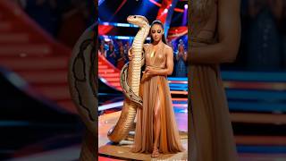 Girl dancing with Desert kingsnake AGT fusion live agt shorts [upl. by Irovi]