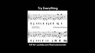 주토피아  Try Everything 리코더악보 [upl. by Nylidnam981]