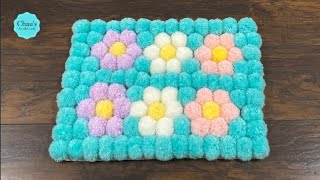 DIY Pom Pom Rug  Beautiful Handmade  DIY Home Decor [upl. by Demetris]