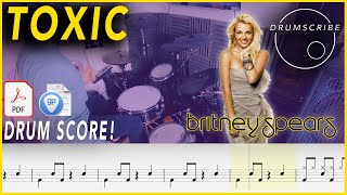 Toxic  Britney Spears  DRUM SCORE Sheet Music PlayAlong  DRUMSCRIBE [upl. by Atrahc515]