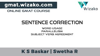 GMAT Sentence Correction  Word Usage  SubjectVerb Agreement  Parallelism  GMAT Verbal [upl. by Madelaine374]