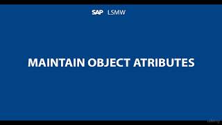 LSMW DAY4  Maintain Object Attributes  LSMW sapproject saps4hana 2025 [upl. by Giacinta]