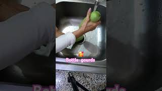 Washing bottle gourds vegetable asmr food short [upl. by Ahsinra]