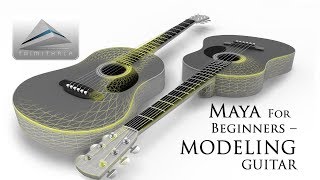 Maya for Beginners  Modeling a Guitar  Tutorial  Learn Maya [upl. by Salsbury]