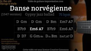 Danse Norvégienne  Gypsy jazz Backing track  Jazz manouche [upl. by Elatsyrc]