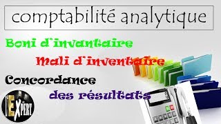 Comptabilité analytique  Le Boni amp le Mali dinventaire et la Concordance des résultats [upl. by Ebaj]