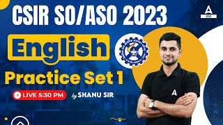 CSIR SO ASO 2023  English Classes by Shanu Rawat  Practice Set 1 [upl. by Lecirg]