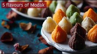 5 types of flavour modak recipe  Easy and Instand Modak Recipe  Easy modak recipe [upl. by Edmea]