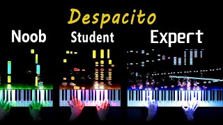 5 Levels of Despacito Piano Noob to Expert [upl. by Aerdnael16]