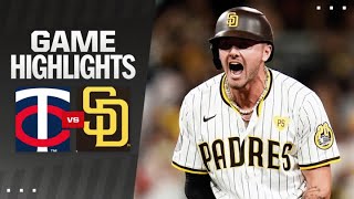 Twins vs Padres Game Highlights 81924  MLB Highlights [upl. by Afatsuom]