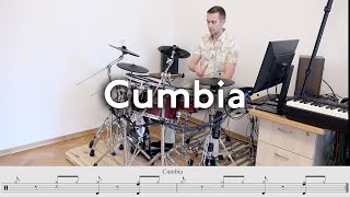 How to play Cumbia Colombiana groove on Drums [upl. by Fosque]