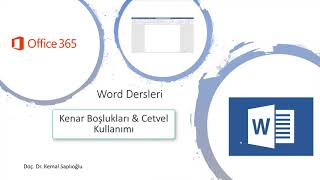 Word Kullanımı 7 Kenar Boşlukları amp Cetvel Kullanımı [upl. by Josler286]