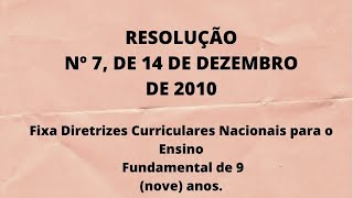 RESOLUÇÃO Nº 7 DE 14 DE DEZEMBRO DE 2010 Parte I [upl. by Stortz948]