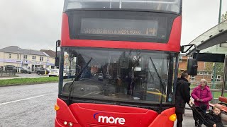 Morebus 2008 Scania N270UD OMNICity HW08 AOT on the 14 to Kinson [upl. by Elcarim]