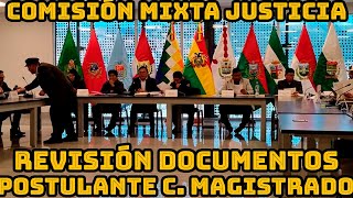 COMISIÓN MIXTA DE JUSTICIA PLURAL INICIA TRABAJO REVISION DE POSTULANTES ELECCIÓN JUDICIAL BOLIVIA [upl. by Allicirp]