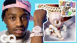 Lil Tjay Shows Off His Insane Jewelry Collection  On The Rocks  GQ [upl. by Shieh28]