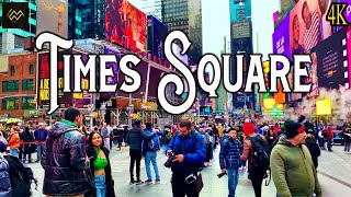 Times Square New York City 4K Walking Tour [upl. by Kawai]