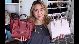 Celine Nano Luggage vs Givenchy Mini Antigona Comparison  DreDreDoesMakeup [upl. by Anegal]