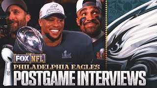 Jalen Hurts Saquon Barkley Every Philadelphia Eagles postgame interview from Super Bowl LIX [upl. by Perle]