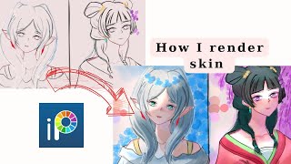 How to paint aesthetic skin  How to color skin on ibispaint [upl. by Ariait]