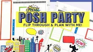 LIVE LOVE POSH  POSH PARTY STICKER BOOK  Flip Through amp Plan With Me [upl. by Averil]