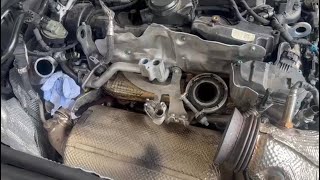 Mercedes E220d OM654 Engine Turbocharger Replacement [upl. by Akieluz]