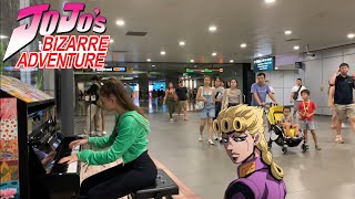 I played GIORNOS THEME on piano in public [upl. by Ahsinert132]