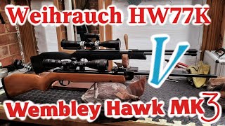 FX Chronograph Weihrauch HW77k Webley Hawk MK3 1977 and out shoots at 25 yards [upl. by Arehsat]