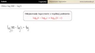 Odejmowanie logarytmów  przykład 4 [upl. by Ronda]