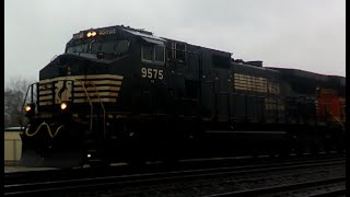 NS 9575 Leading a Double Stack Intermodal Train [upl. by Remus]